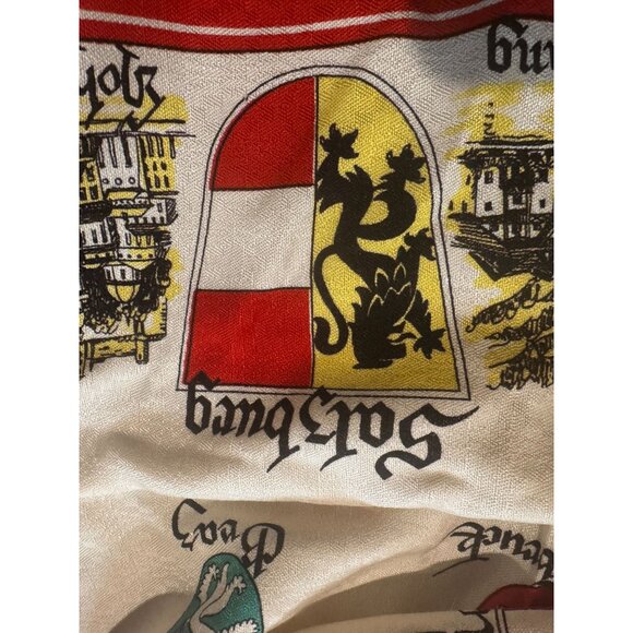 Vintage Austrian Souvenir Tablecloth & 4 Matching Napkins – Heraldry & Folk Art - Picture 3 of 16